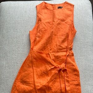 Mango Bright Orange Sleeveless Midi Dress